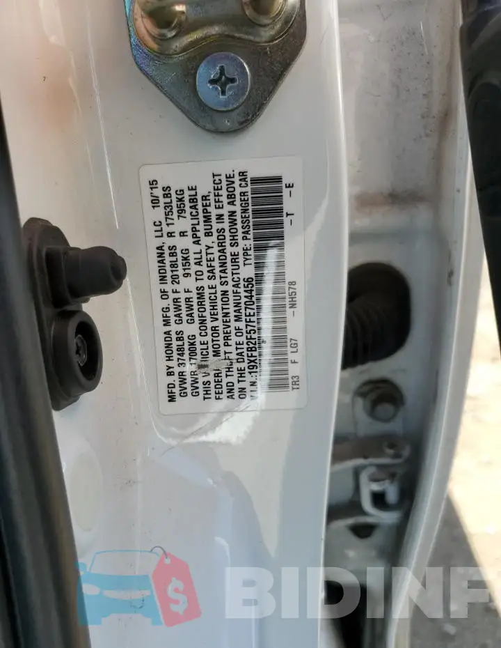 19XFB2F57FE704456 Photo# 13