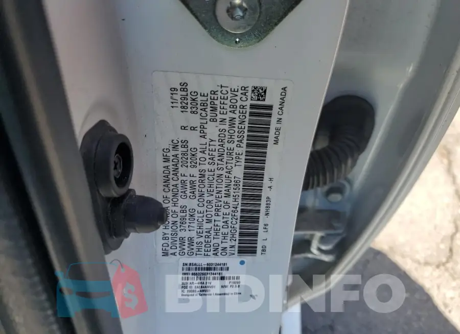 2HGFC2F64LH515867 Photo# 13