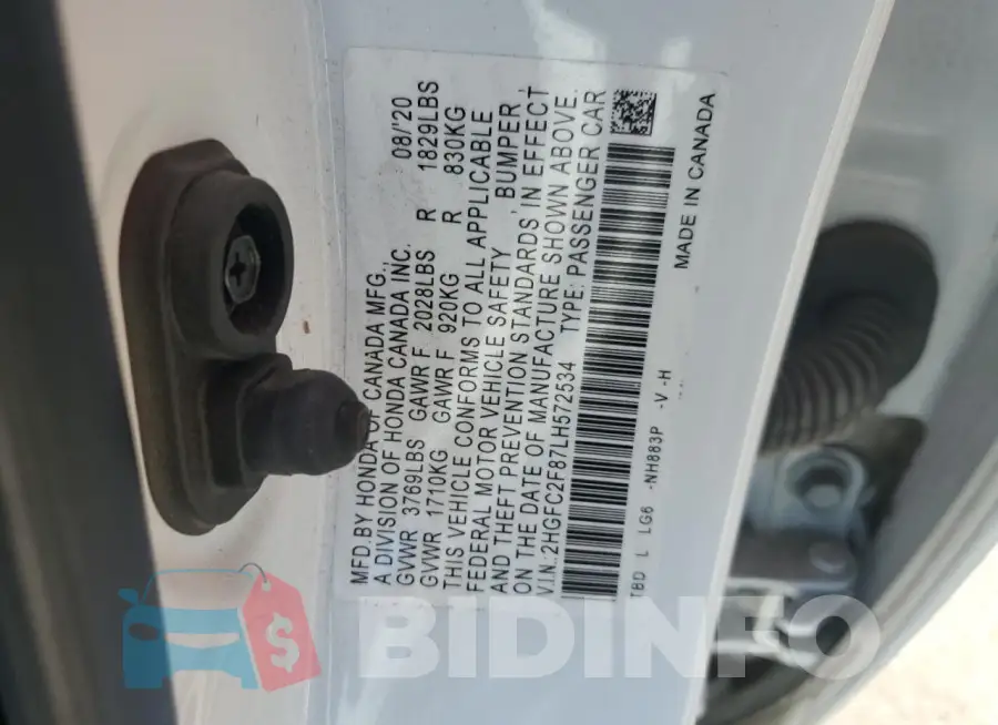 2HGFC2F87LH572534 Photo# 12