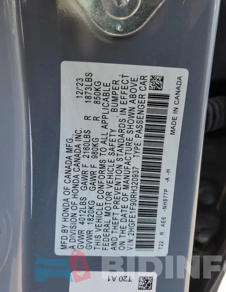 2HGFE1F90RH320937 Photo# 12