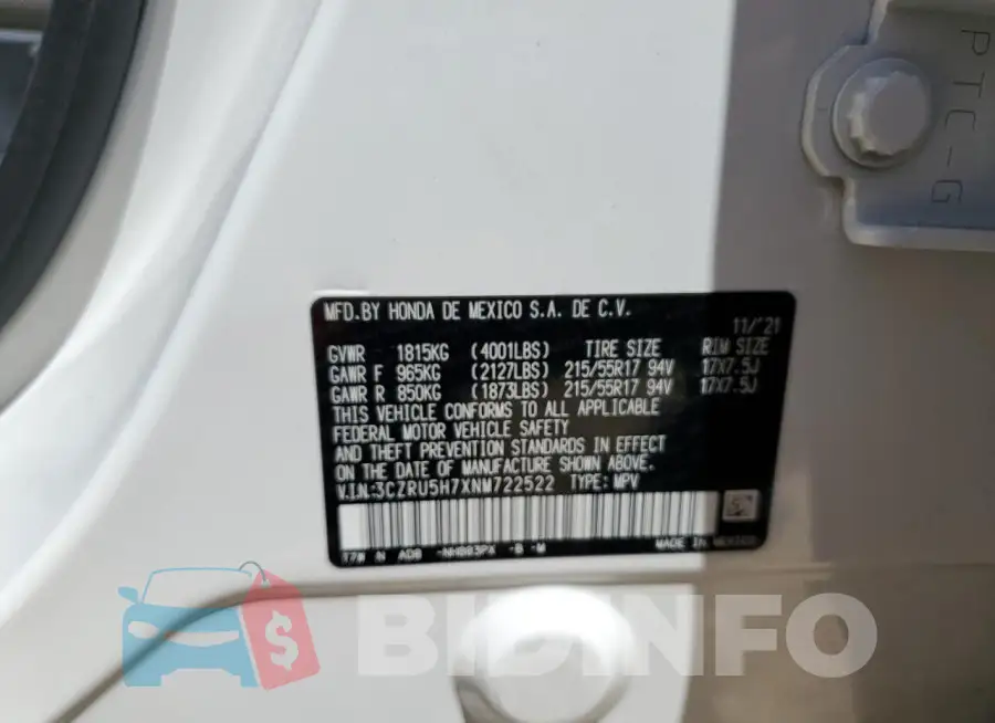 3CZRU5H7XNM722522 Photo# 12