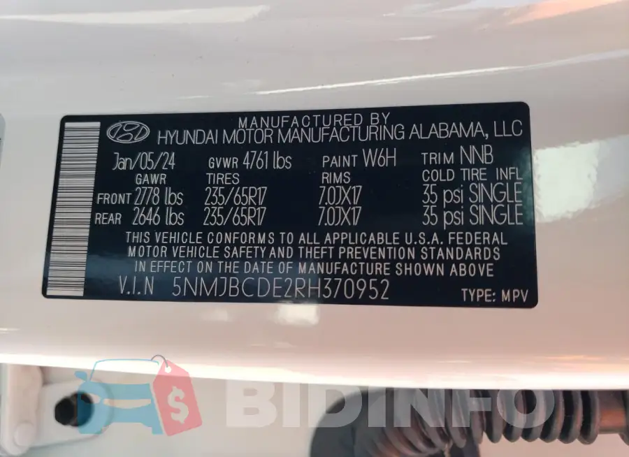 5NMJBCDE2RH370952 Photo# 13