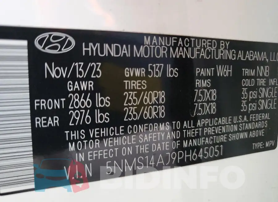 5NMS14AJ9PH645051 Photo# 13