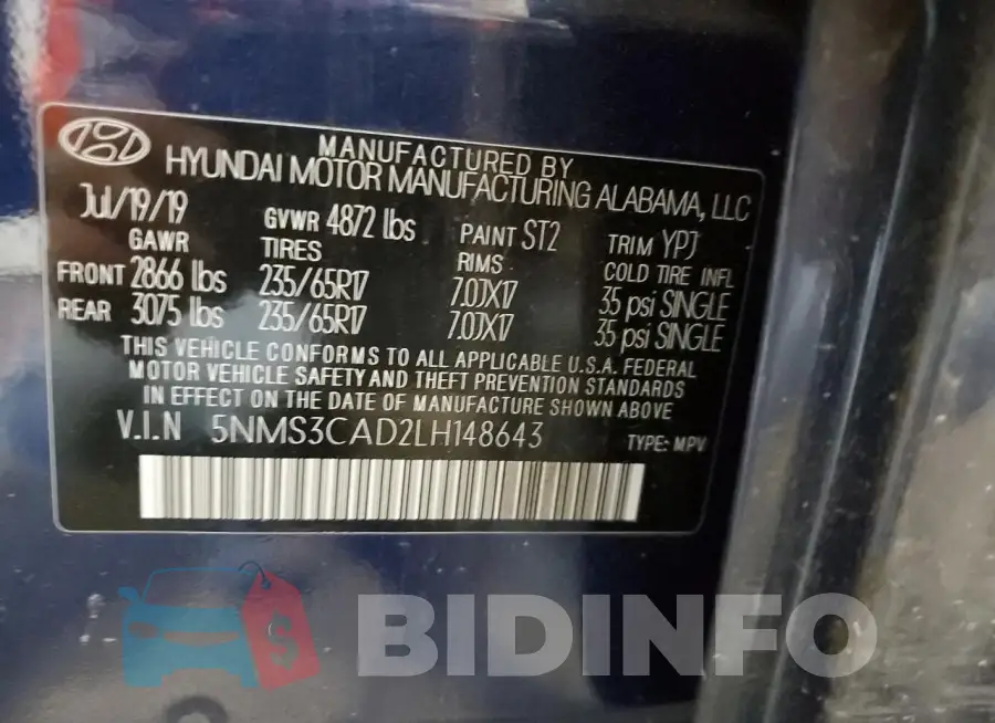 5NMS3CAD2LH148643 Photo# 12
