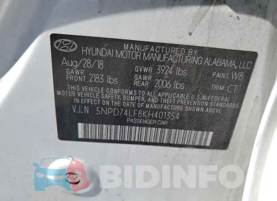 5NPD74LF8KH401354 Photo# 12