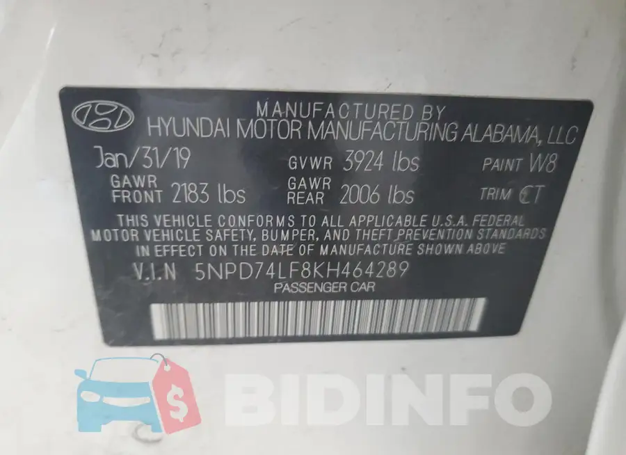 5NPD74LF8KH464289 Photo# 12