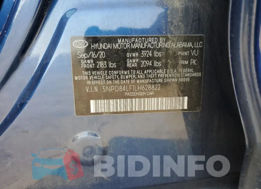 5NPD84LF1LH628822 Photo# 13