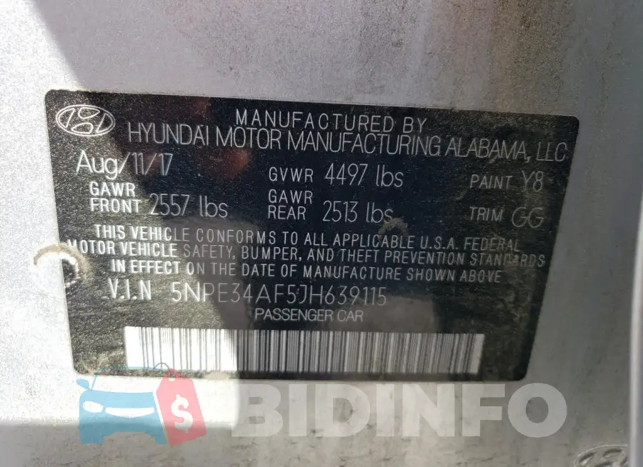5NPE34AF5JH639115 Photo# 12