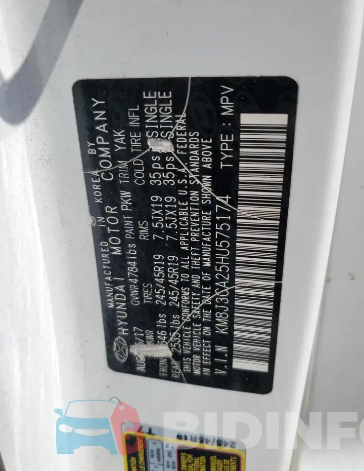 KM8J3CA25HU575174 Photo# 13