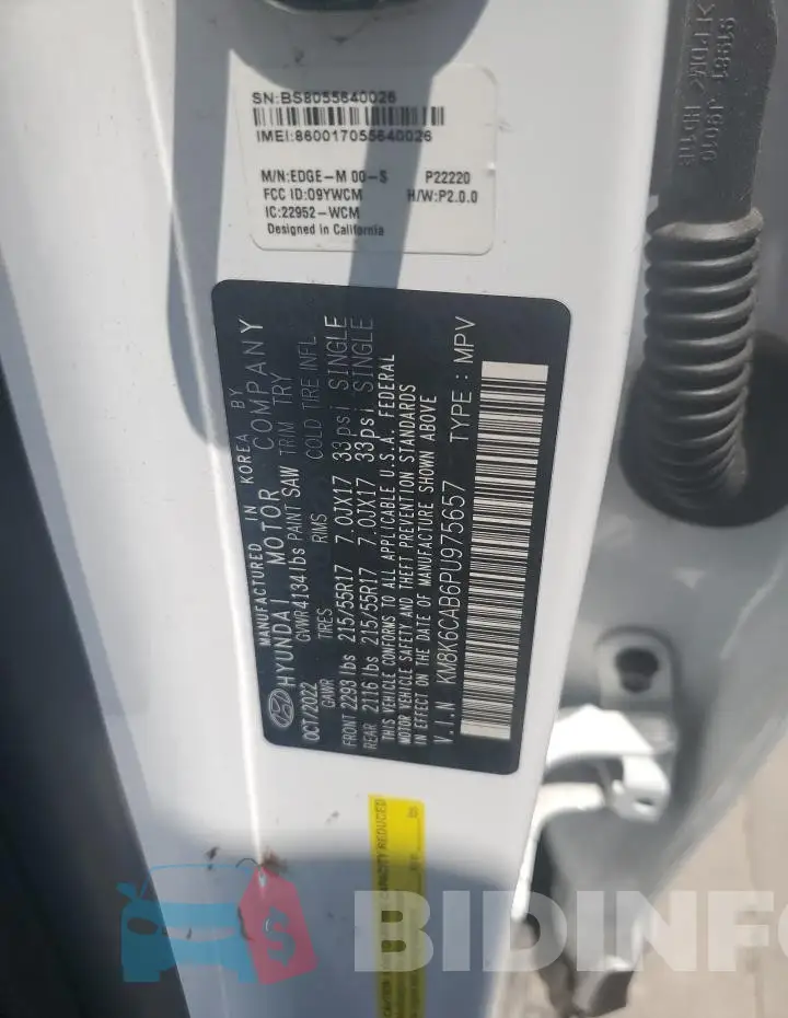 KM8K6CAB6PU975657 Photo# 13