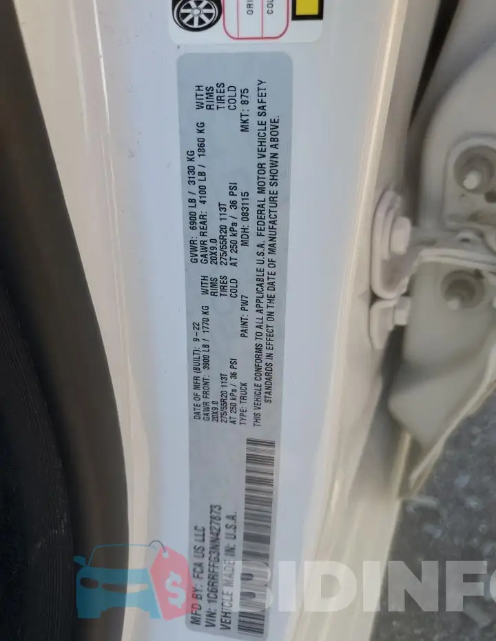 1C6RRFFG3NN427873 Photo# 12