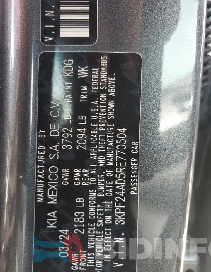 3KPF24AD5RE770504 Photo# 13