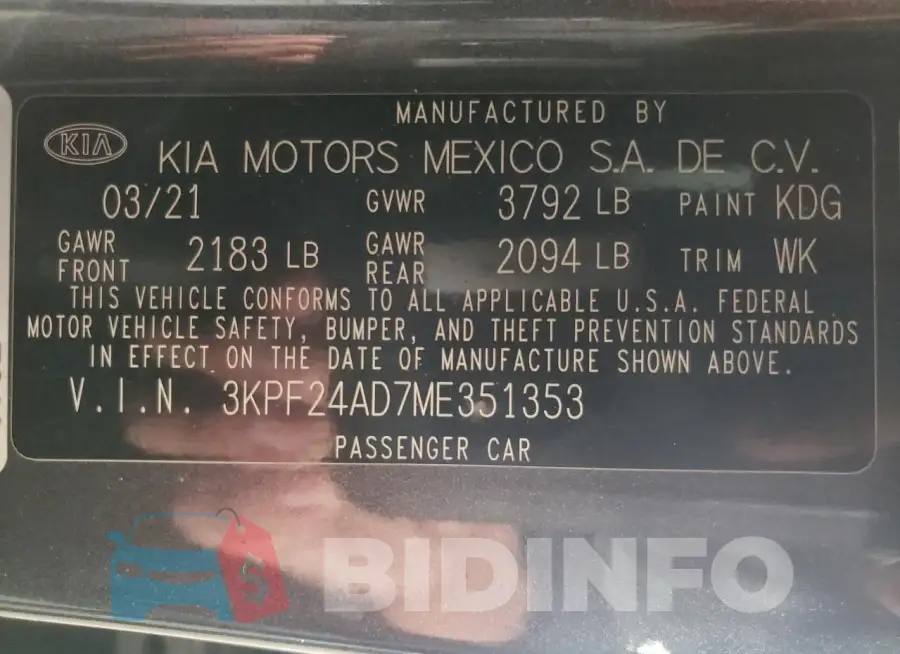 3KPF24AD7ME351353 Photo# 12