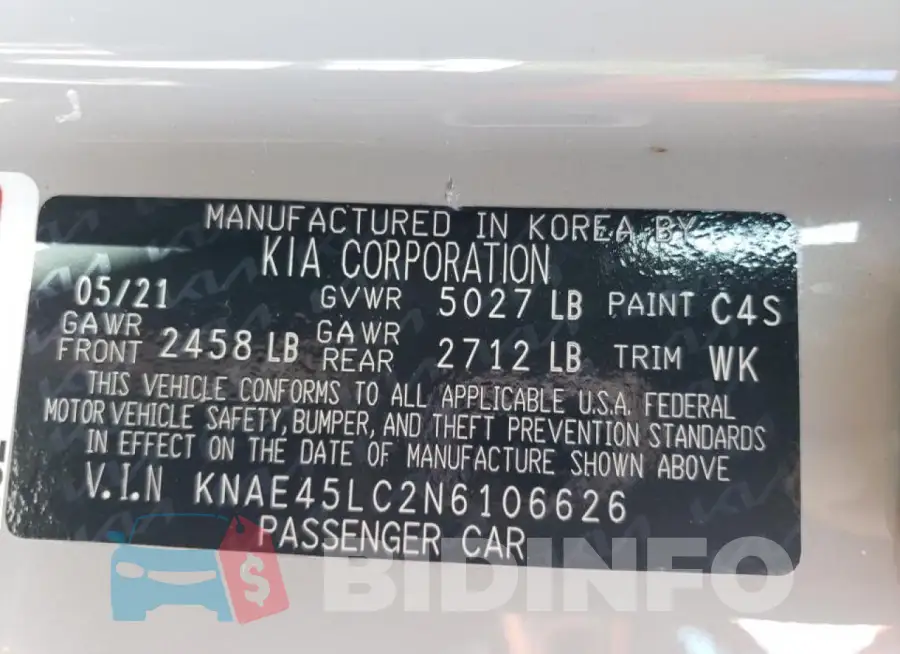 KNAE45LC2N6106626 Photo# 13