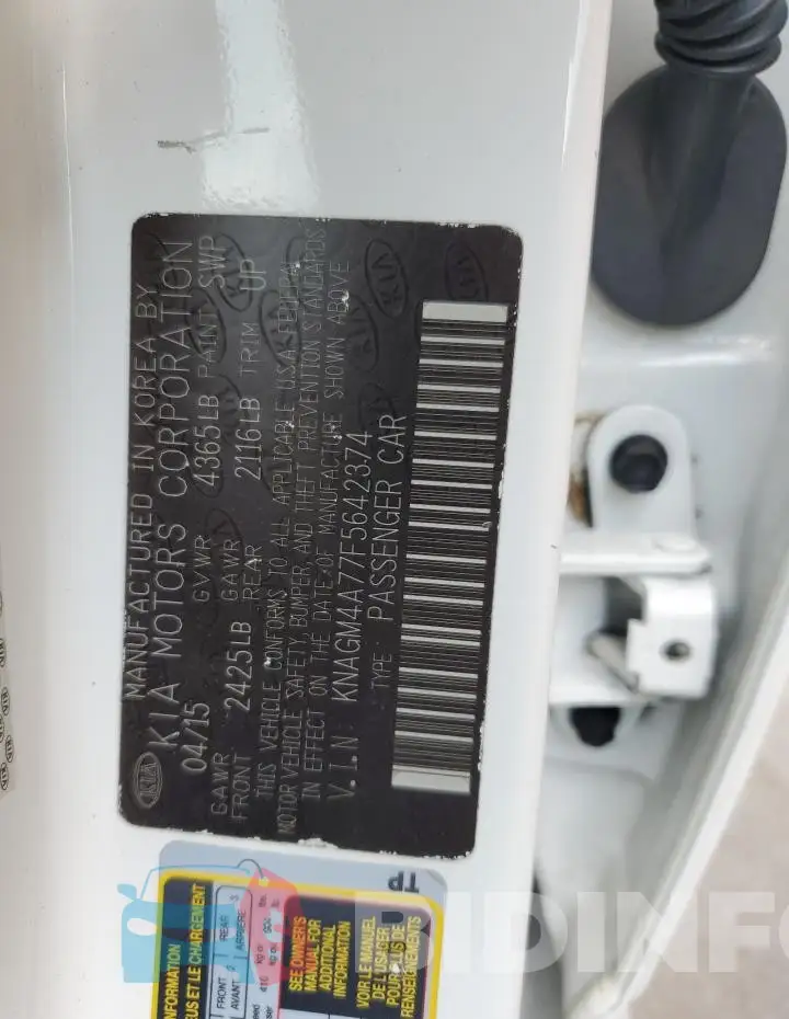 KNAGM4A77F5642374 Photo# 12