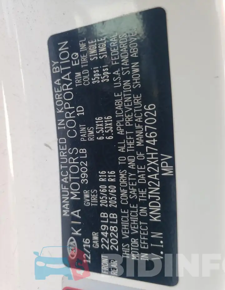 KNDJN2A2XH7467026 Photo# 12