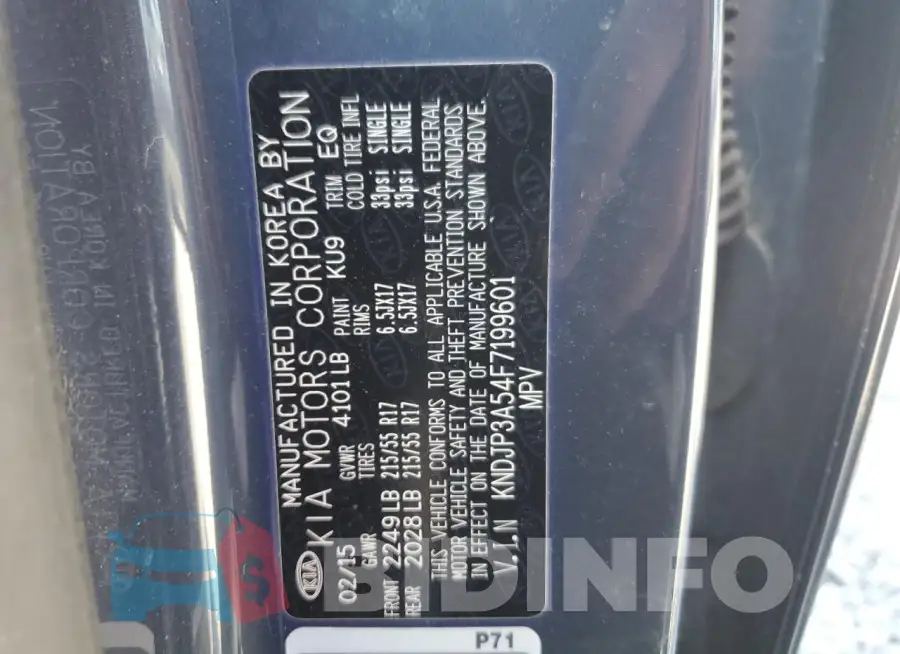 KNDJP3A54F7199601 Photo# 12