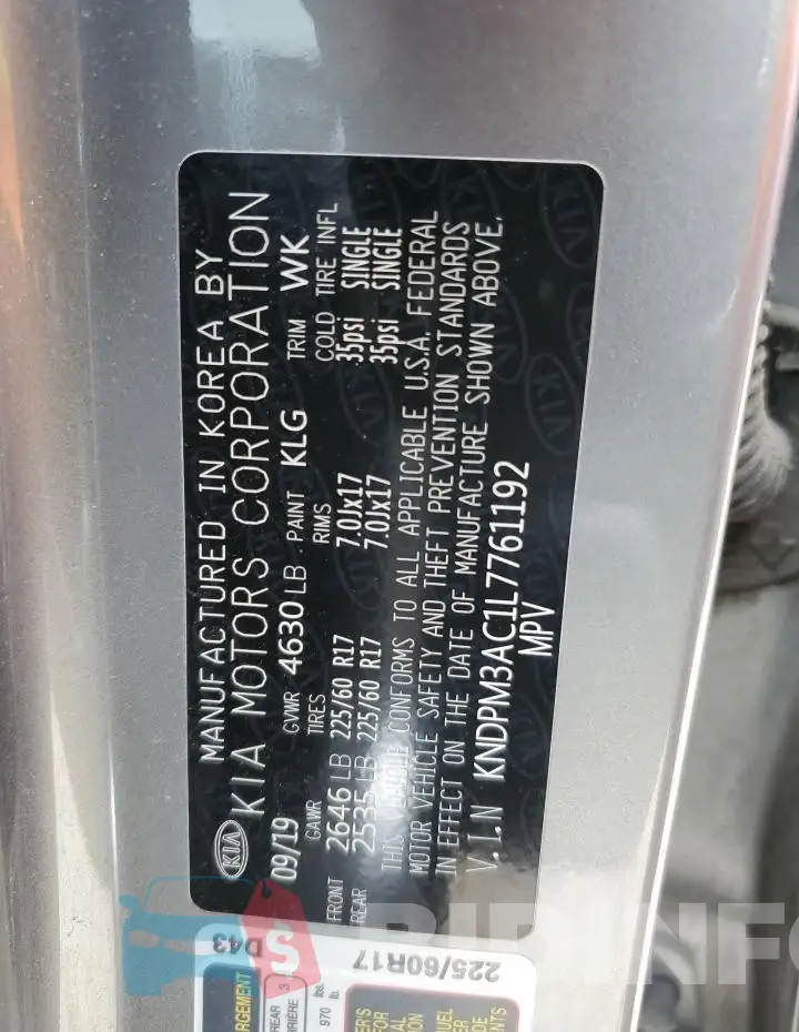 KNDPM3AC1L7761192 Photo# 13