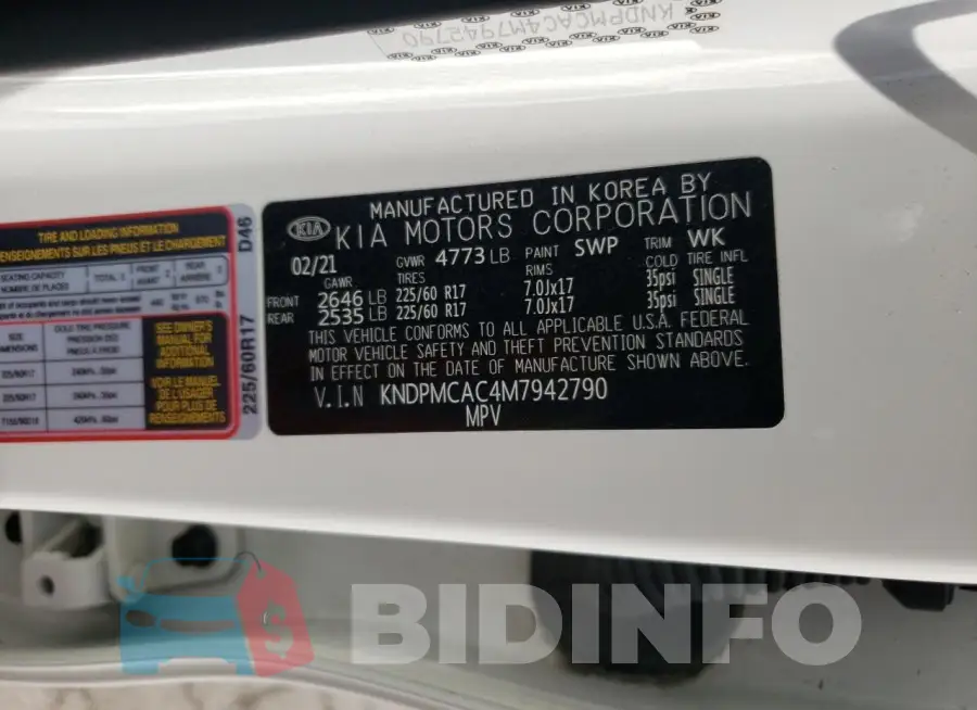 KNDPMCAC4M7942790 Photo# 13
