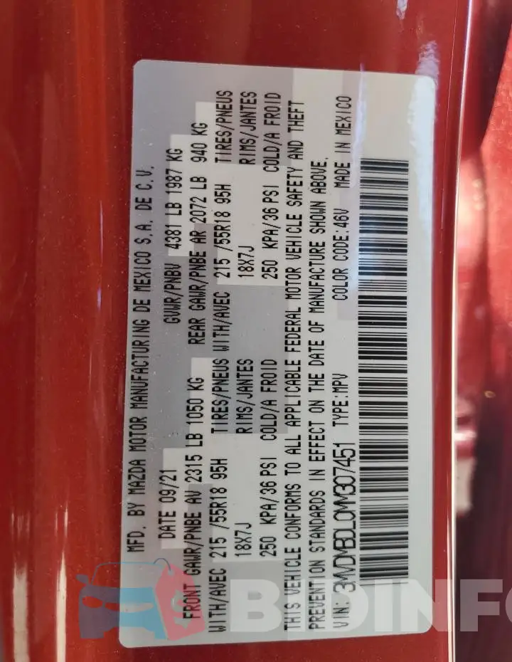 3MVDMBDL0MM307451 Photo# 13