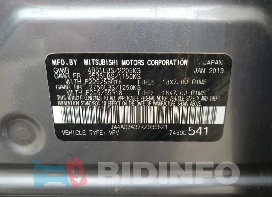 JA4AD3A37KZ036621 Photo# 13