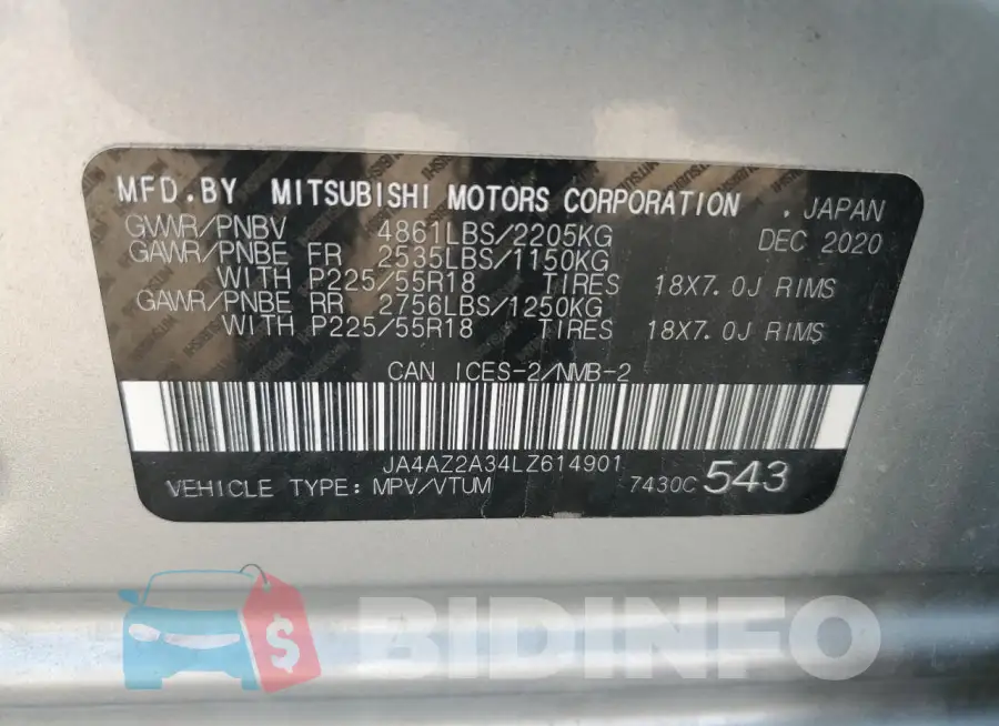 JA4AZ2A34LZ614901 Photo# 14