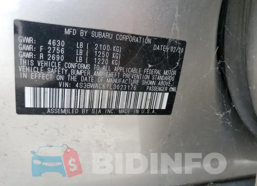 4S3BWAC67L3023176 Photo# 12