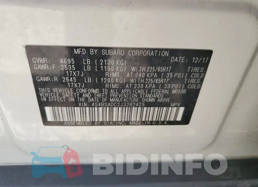 4S4BSADC2J3282425 Photo# 13