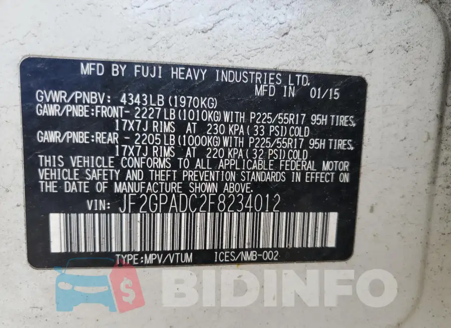 JF2GPADC2F8234012 Photo# 13