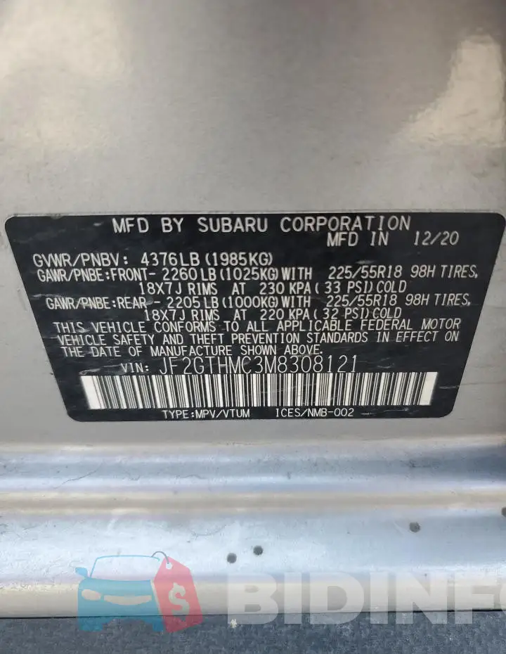 JF2GTHMC3M8308121 Photo# 13