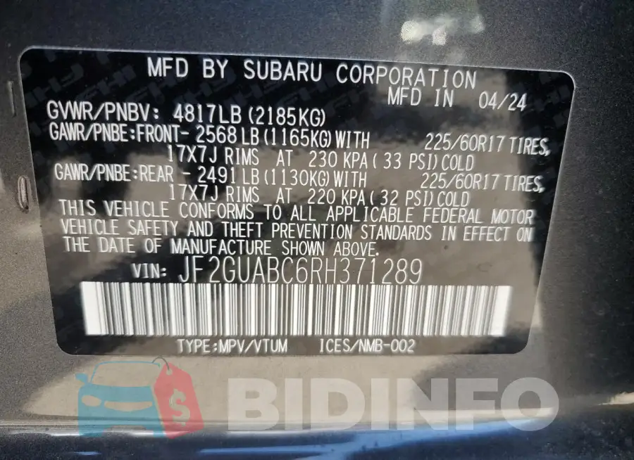 JF2GUABC6RH371289 Photo# 13