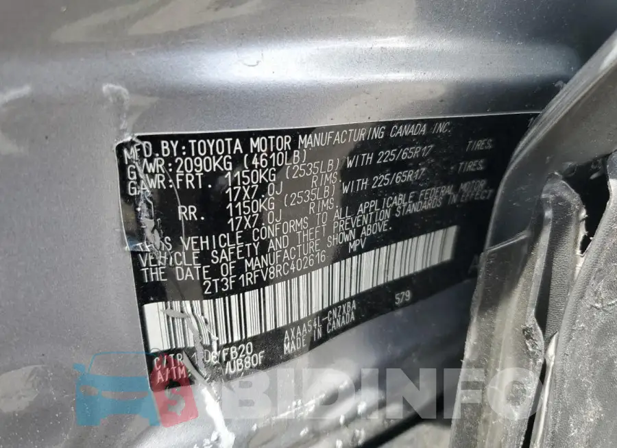 2T3F1RFV8RC402616 Photo# 13
