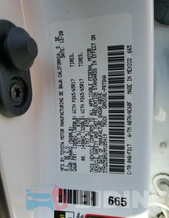 3TMDZ5BN1MM105419 Photo# 13
