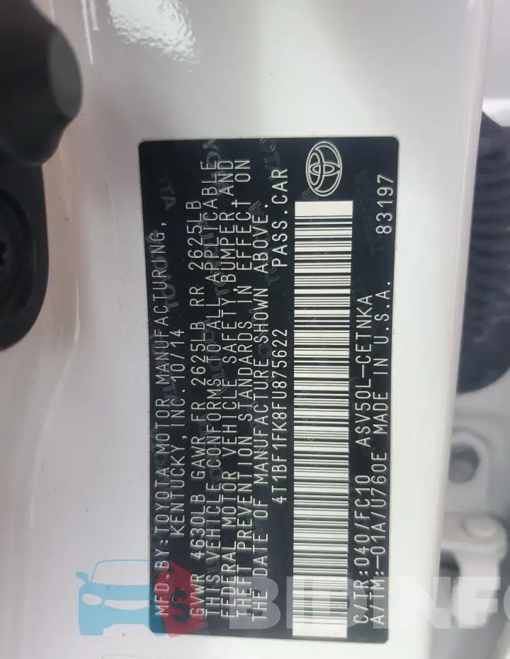 4T1BF1FK8FU875622 Photo# 12