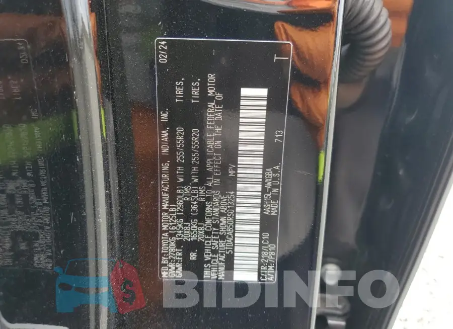 5TDACAB50RS013254 Photo# 14
