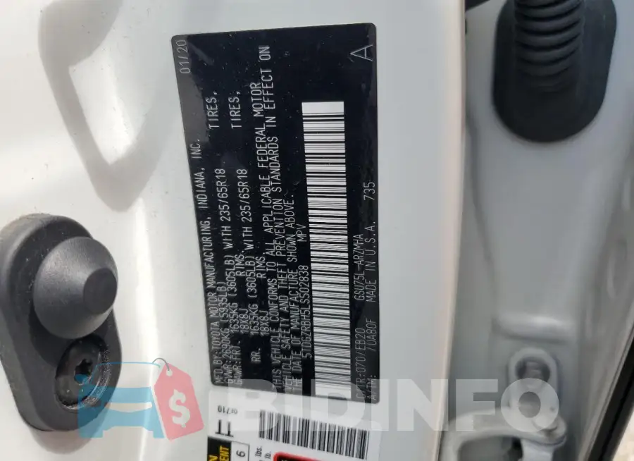 5TDGZRBH5LS502838 Photo# 13
