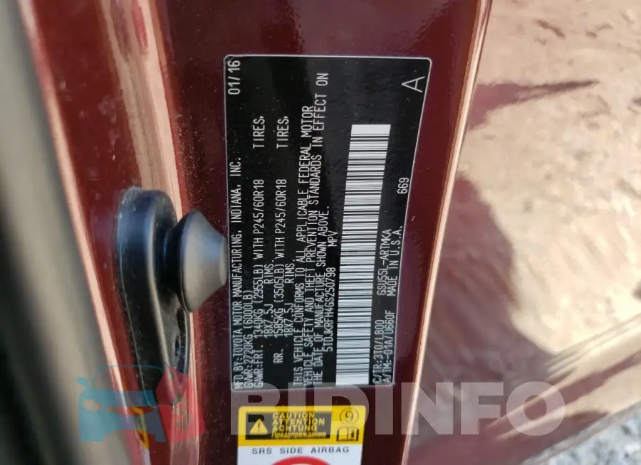 5TDJKRFH4GS250798 Photo# 13