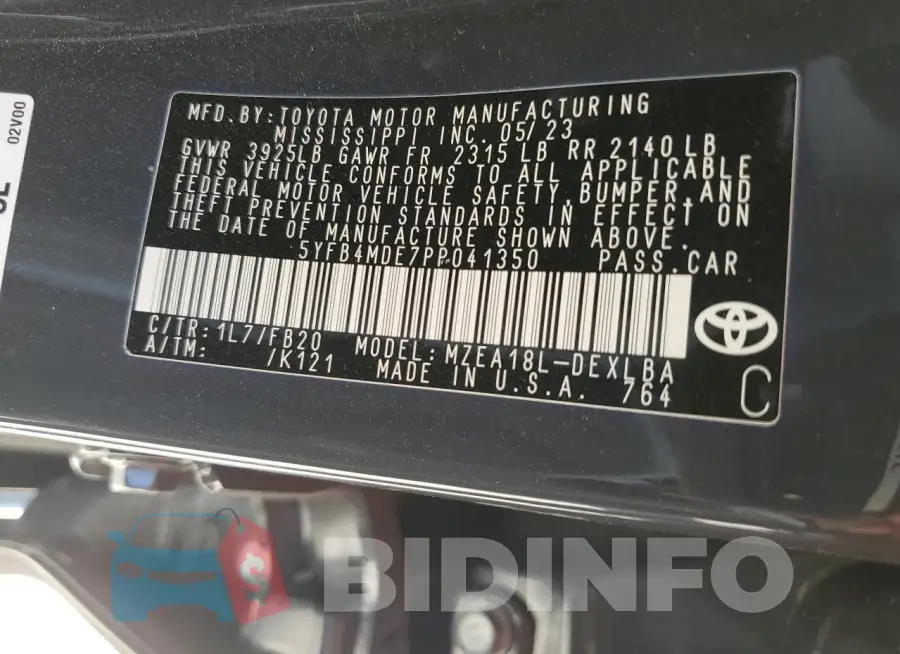 5YFB4MDE7PP041350 Photo# 12
