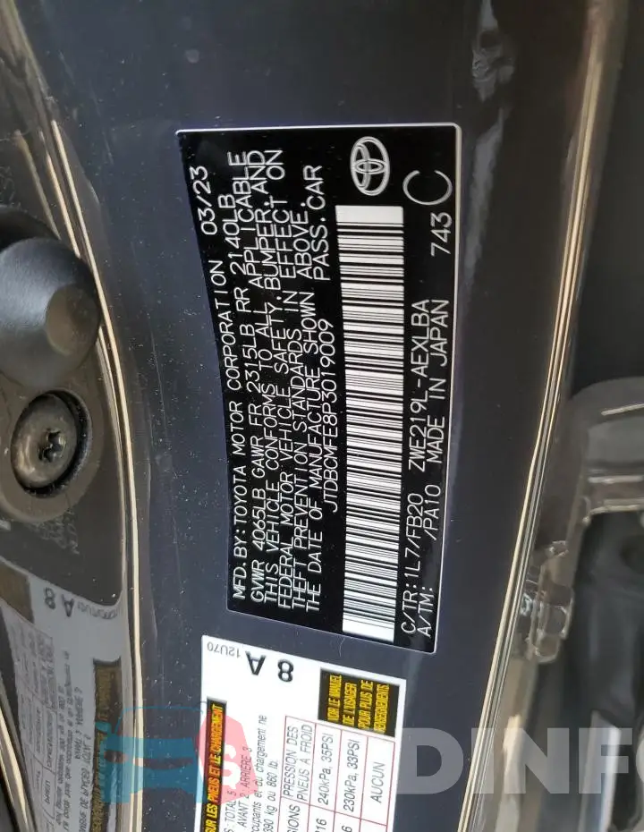 JTDBCMFE8P3019009 Photo# 12