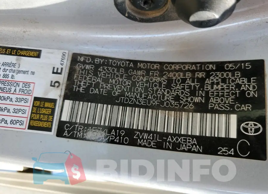 JTDZN3EU9FJ035726 Photo# 13