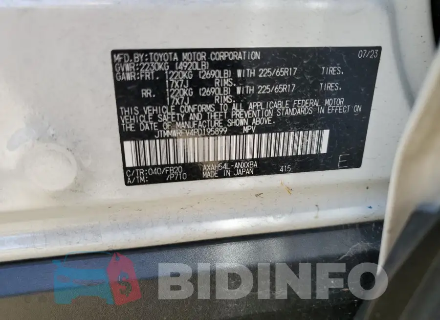 JTMMWRFV4PD195899 Photo# 13