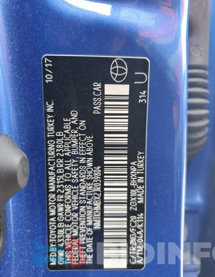 NMTKHMBX2JR039804 Photo# 12