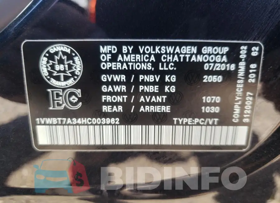 1VWBT7A34HC003962 Photo# 12