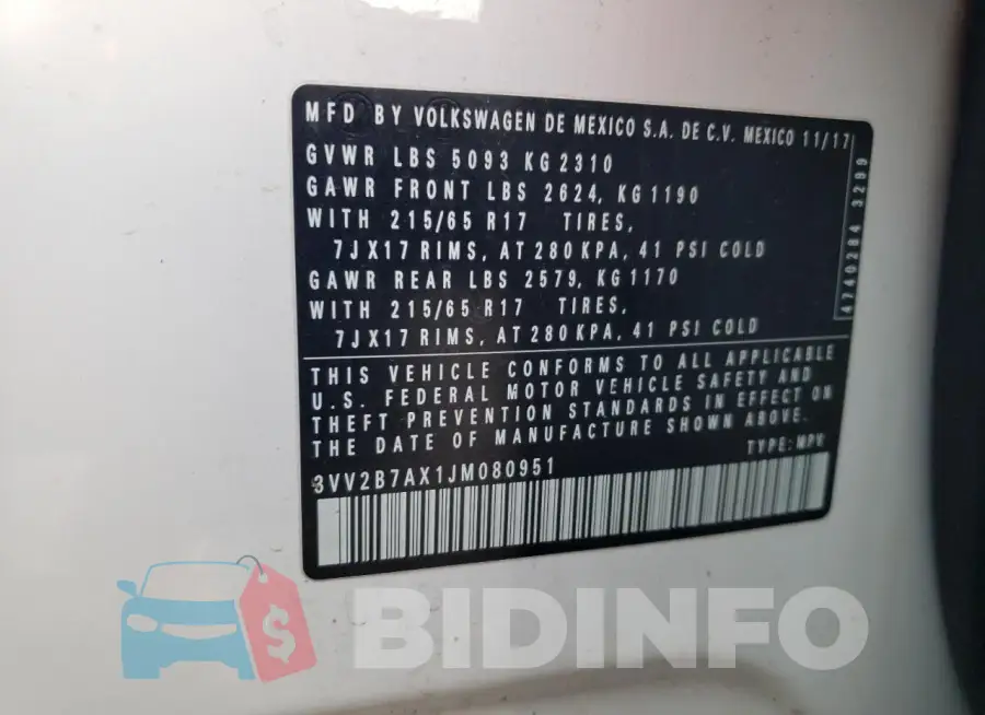 3VV2B7AX1JM080951 Photo# 12