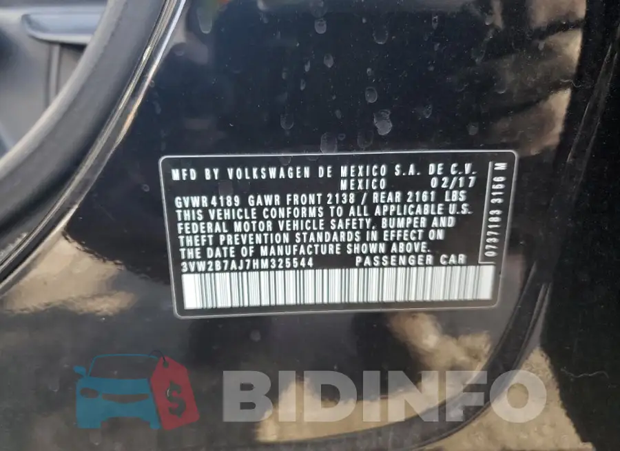 3VW2B7AJ7HM325544 Photo# 12