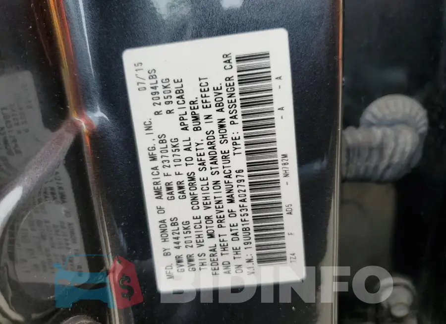 19UUB1F53FA027976 Photo# 13