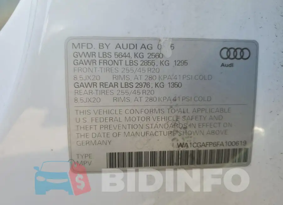 WA1CGAFP6FA100619 Photo# 14