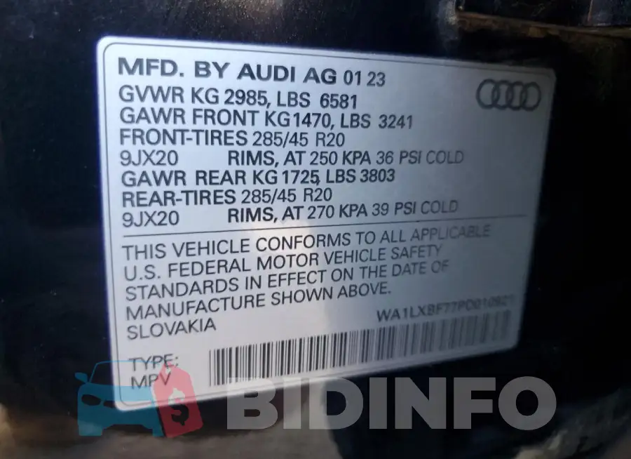 WA1LXBF77PD010921 Photo# 13
