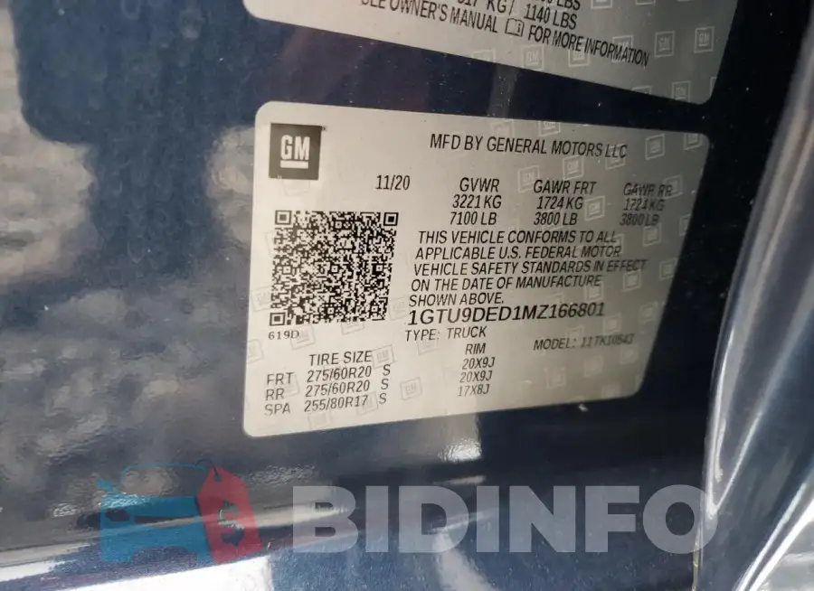1GTU9DED1MZ166801 Photo# 12