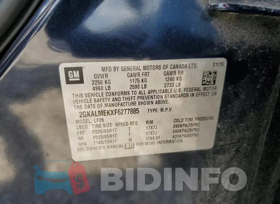 2GKALMEKXF6277885 Photo# 13